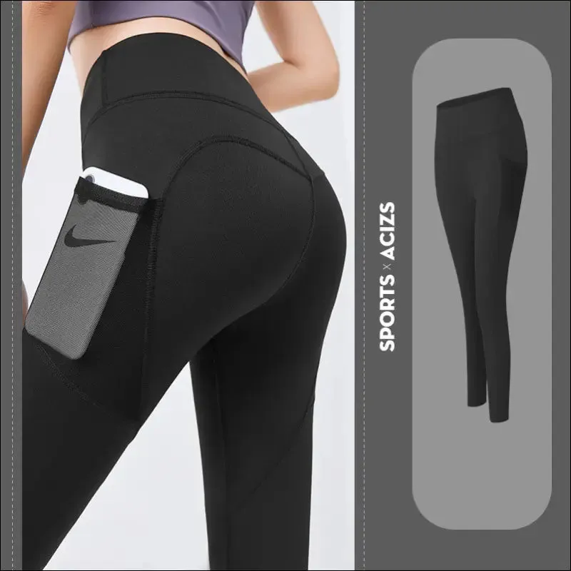 Yoga pants women with pocket leggings sport girl gym leggings women tummy control jogging tights