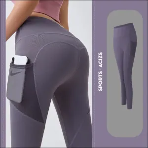 Yoga pants women with pocket leggings sport girl gym leggings women tummy control jogging tights