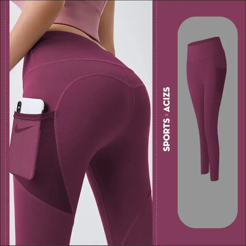 Yoga pants women with pocket leggings sport girl gym leggings women tummy control jogging tights